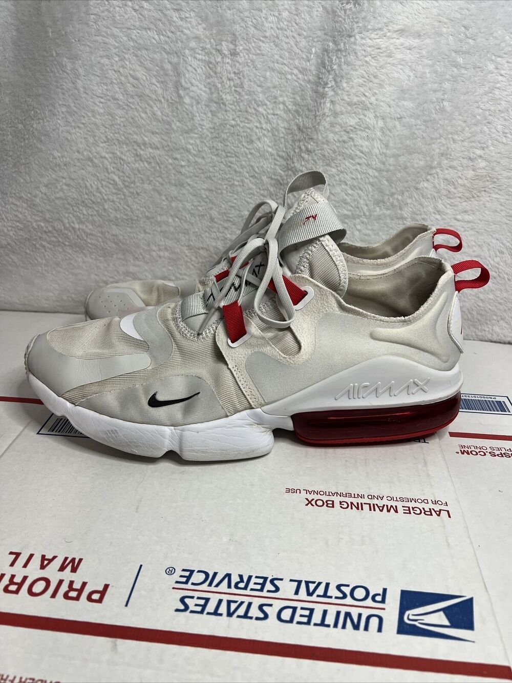 Nike Air Max Red/White Low Cut Sneakers Shoes Bq3999-102 Sz 13